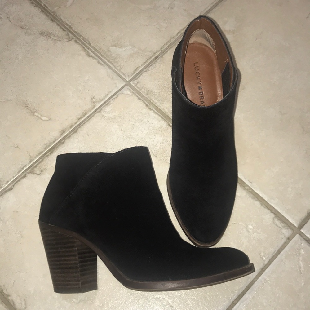 Black suede booties